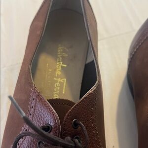 Salvatore Ferragamo Brown Leather Lace-Up Shoes